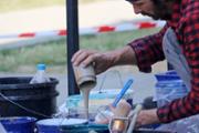 22/05/2018 L'artista palmes Javier Garl ha comenat l'obra Cristatus XL - Foto: A.COSTA (UIB)