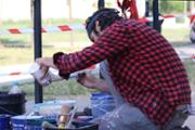 22/05/2018 L'artista palmes Javier Garl ha comenat l'obra Cristatus XL - Foto: A.COSTA (UIB)