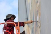 22/05/2018 L'artista palmes Javier Garl ha comenat l'obra Cristatus XL - Foto: A.COSTA (UIB)