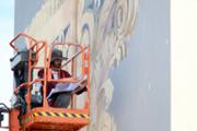 22/05/2018 L'artista palmes Javier Garl ha comenat l'obra Cristatus XL - Foto: A.COSTA (UIB)