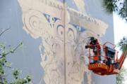 22/05/2018 L'artista palmes Javier Garl ha comenat l'obra Cristatus XL - Foto:A.COSTA (UIB)